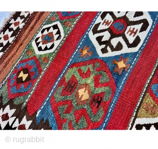 rare small size Shahsavan kilim with fantastic colors and design circa 1890,very good condation,all white colors are cotton•••size84x70cm               