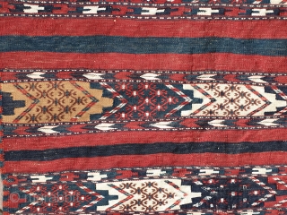 Antique Turkmen Yomud-group kilim flatweave. Vibrant all natural colors. Measures 117x79 cm.                     