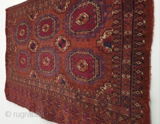 Antique Turkmen chuval in very good condition. Finely woven, paper thin. Measures 82x127 cm (ca. 32x50 inches). All natural dyes. Priced to sell.          