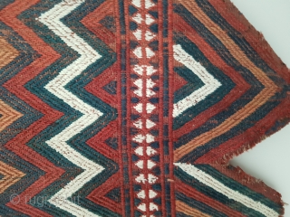 Excellent Turkmen Yomud flatwoven Ok Bash. Finely woven. All natural dyes. Nice color. Size is 56x66 cm (ca. 21x25 inches).             