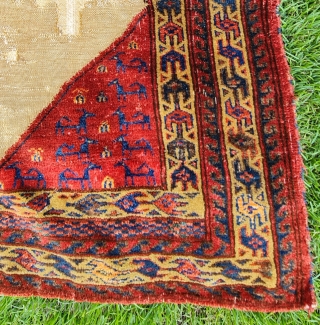 Antique Turkmen Yomud bokche. 84x85 cm (ca. 33" x 33.4").                       