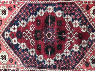 Anatolian Kiz Bergama village rug. Size is 94x143 cm.                        