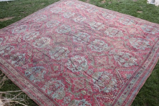 Antique Oushak Rug,Second Quarter of 19th C.Oushak Over size rug.
Size: 18' X 16' Feet. Please Feel free to ask any question you want          