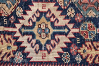 Antique Kufik Border Kuba-shirvan, Late 19th C.Caucasian rug.
Please feel free to ask any question you want to learn.               