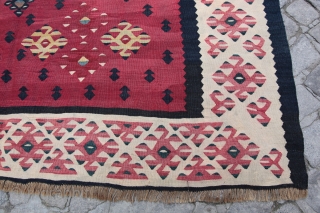 Antique Late 19th C. Sarkoy kilim, Top Collector.
Size :6'6'' X 4' 5'' Feet, Feel free to ask any question in your mind.           