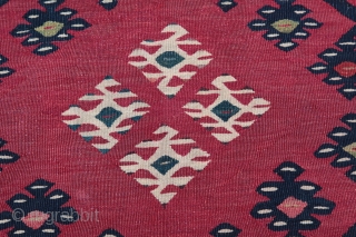 Antique Late 19th C. Sarkoy kilim, Top Collector.
Size :6' X 4' 3'' Feet, Feel free to ask any question in your mind.           