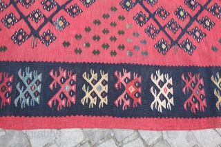 Antique Late 19th C. Sarkoy kilim, Top Collector.
Size :6' X 4' 3'' Feet, Feel free to ask any question in your mind.           