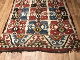 This is one of a kind Antique Fragment Mut Kilim from toros Mountains.
size :8' 8'' X 4' 3'' Feet
Please Feel free to ask any questions in your mind..
Thanks for visiting my page. 