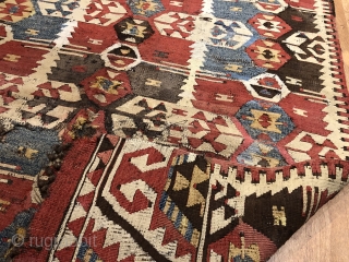 This is one of a kind Antique Fragment Mut Kilim from toros Mountains.
size :8' 8'' X 4' 3'' Feet
Please Feel free to ask any questions in your mind..
Thanks for visiting my page. 