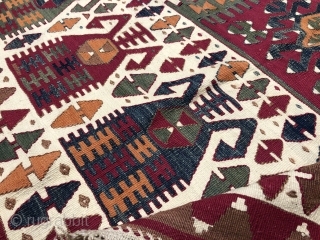 Rare Antique Colourful Kilim From Konya.
Size 7' 3'' X 4' 5'' Feet.
Please Feel free to ask any questions in your mind..
Thanks for visiting my page.        