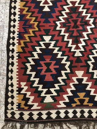 Antique shahsavan kilim based on wool foundation,size:335x155 cm                         