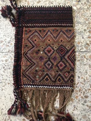 Afshari spoon bag or Kashkdan based on camel wool ingreat condition,Size:32X23 cm                     