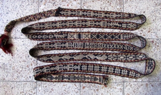 ghashgaie very old band in fine condition,no cotton were used ,Size:600x6 cm.originally without wood                   