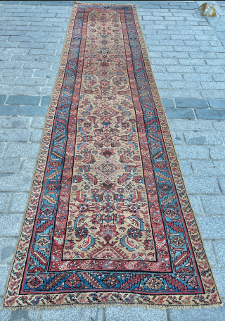 Persian Bakshaish Camel Field Runner circa 1870 size 103x430 cm                       