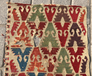 18th Century Central Anatolian Kilim Fragment size 63x140                         