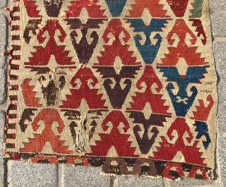 18th Century Central Anatolian Kilim Fragment size 63x140                         