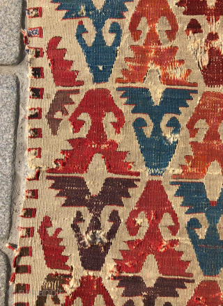 18th Century Central Anatolian Kilim Fragment size 63x140                         