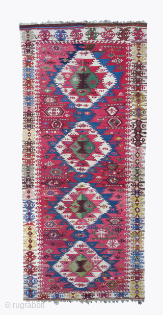 East Anatolian Malatya Kilim circa 1860 size 165x380 cm                        