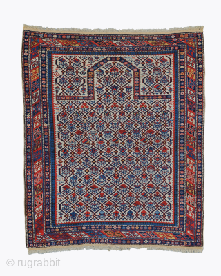 Shirvan Prayer Rug circa 1870 size 123x140 cm as found very good condition                    