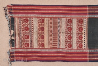 Tunisian Silk Veil circa 1850 size 64x235 cm ,, Christopher Spring & Julie Hudson, North African Textiles, Ed. British Museum Press, London, 1995          