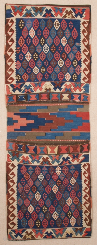 Shahsavan Kilim Heybe circa 1870 size 55x152 cm                         