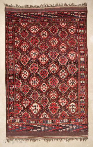 Mid 19th Century Turkmen Chodor Main Carpet size 192x310 cm                       