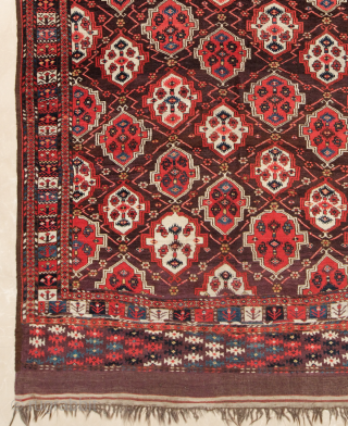 Mid 19th Century Turkmen Chodor Main Carpet size 192x310 cm                       