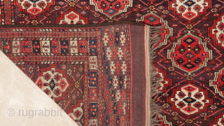 Mid 19th Century Turkmen Chodor Main Carpet size 192x310 cm                       