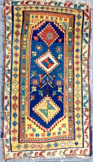 Small Megri Rug circa 1860-70 size 95x163 cm Unusual Border and Lovely Colors                    