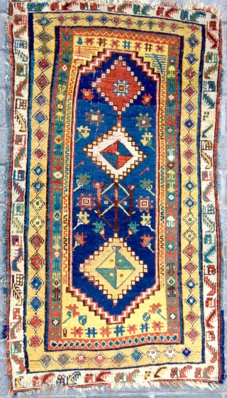 Small Megri Rug circa 1860-70 size 95x163 cm Unusual Border and Lovely Colors                    