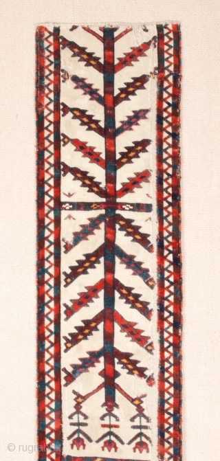 Early 19th Century Turkmen Yomud Tent Band Fragment size 29x170 cm mounted on linen                   