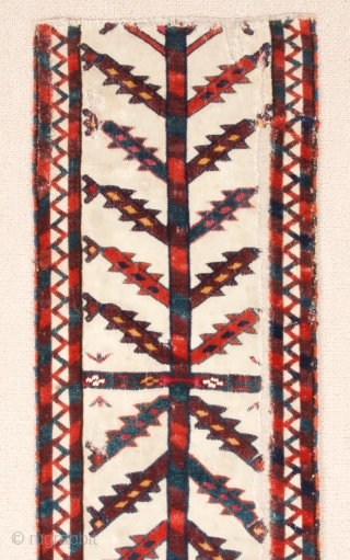 Early 19th Century Turkmen Yomud Tent Band Fragment size 29x170 cm mounted on linen                   