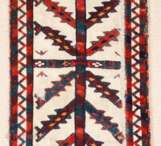 Early 19th Century Turkmen Yomud Tent Band Fragment size 29x170 cm mounted on linen                   