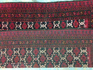 Antique Turkomen Ersari Rug size 128x98 cm 4.3x3.3 ft                        