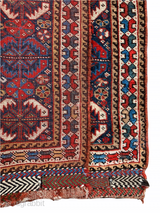 ca.1900 Antique Khamsah bagface with Natural colours , size 76x76 cm                      