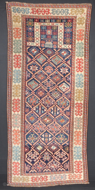 ca.1880 Akstafa Prayer rug,,wonderful Natural colours,,size:204x90 cm  6.9x3 ft                       