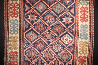 ca.1880 Akstafa Prayer rug,,wonderful Natural colours,,size:204x90 cm  6.9x3 ft                       