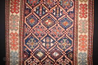 ca.1880 Akstafa Prayer rug,,wonderful Natural colours,,size:204x90 cm  6.9x3 ft                       