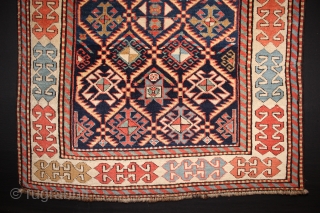 ca.1880 Akstafa Prayer rug,,wonderful Natural colours,,size:204x90 cm  6.9x3 ft                       