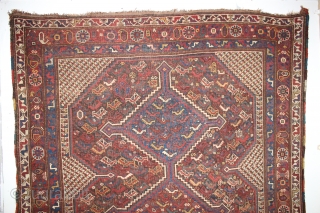 ca.1900 wonderful Kashqai rug ,,great Natural colours,,size:190x152 cm  6.3x5.2 ft                      