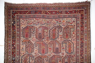 ca.1880 Amazing Kashqai rug ,, wonderful Natural colours,, size:187x157 cm  6.2x5.2 ft                    