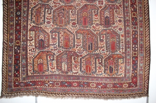 ca.1880 Amazing Kashqai rug ,, wonderful Natural colours,, size:187x157 cm  6.2x5.2 ft                    