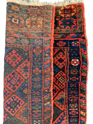 Late 19th century Kurdish Jaf bagface , fine silky wool with amazing natural colours and good condition size:77x70cm 2.7x2.4 ft             