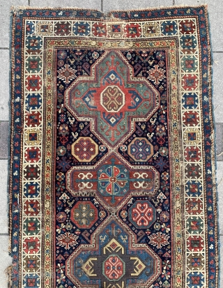 Second half 19th century Caucasian Gandje Rug reduced to size 235x113 cm                     