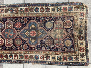 Second half 19th century Caucasian Gandje Rug reduced to size 235x113 cm                     