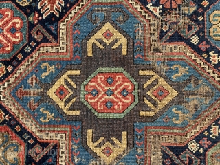 Second half 19th century Caucasian Gandje Rug reduced to size 235x113 cm                     