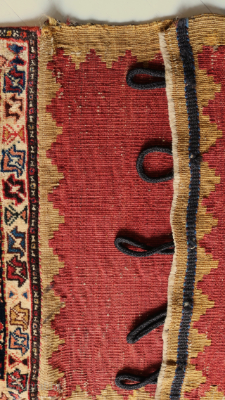 
Ca. 1910. 113 x 54 cm. Persian Qashqai Bag. Excellent condition, some wear on the border. Contrasting central medallion on dark blue.           