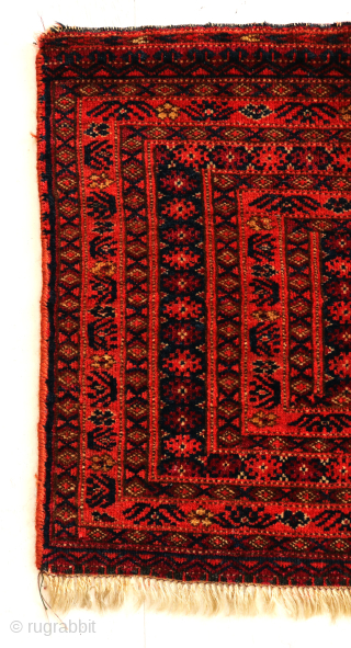 Ca.1900 98 x 40 cm Turkoman Salor Jolar in good condition. Fringe restored, small repair in the middle. Fine details on the multiple borders.         