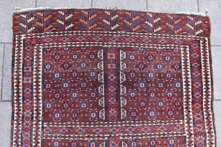Late 19th century Turkmen Yomut Ensi, size 180x142 cm 5.11x4.8 ft                      