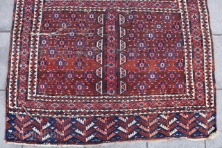 Late 19th century Turkmen Yomut Ensi, size 180x142 cm 5.11x4.8 ft                      